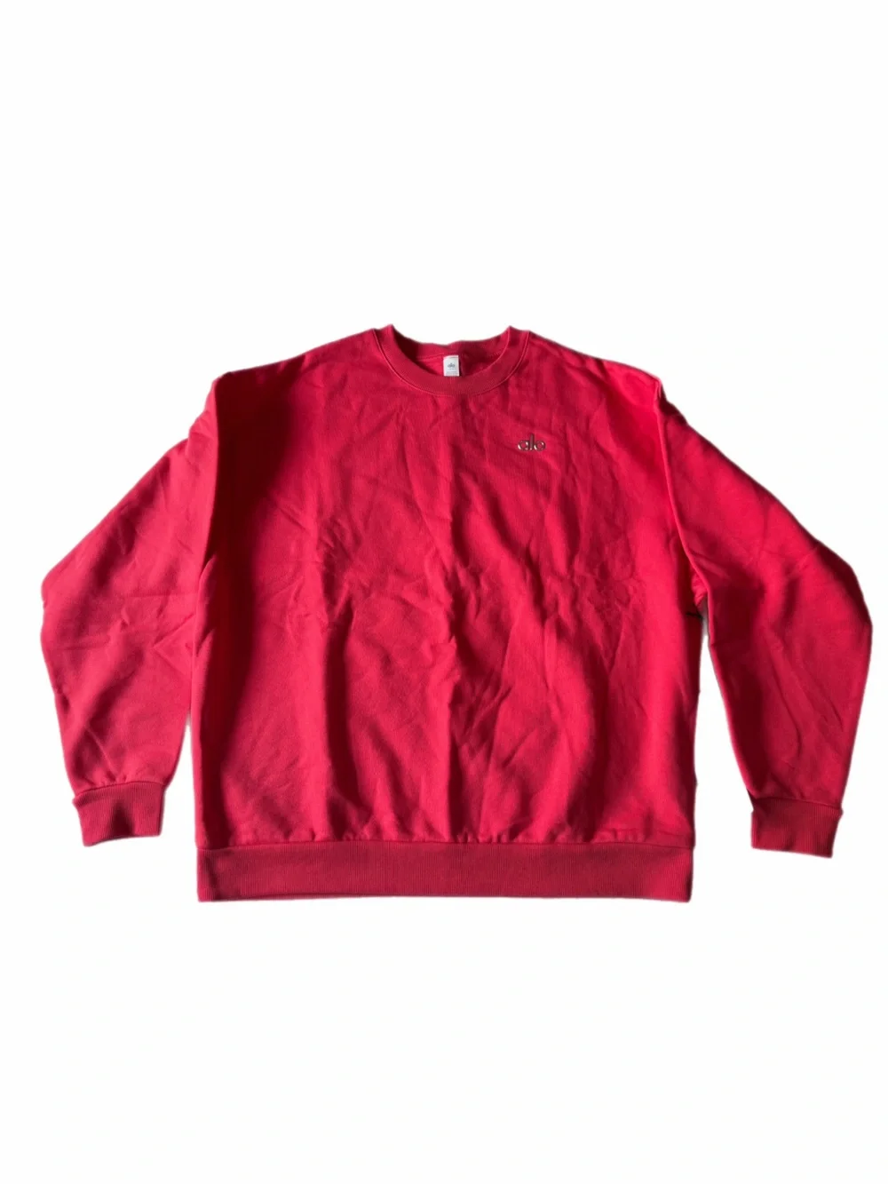 Alo accolade candy red crew neck sweatshirt NWT large